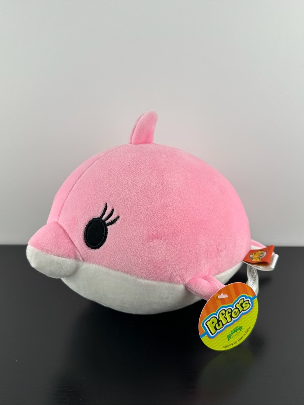 Adventure Planet RARE Puffers Pink Dolphin 8" Plush Stuffed Animal Puffer NWT